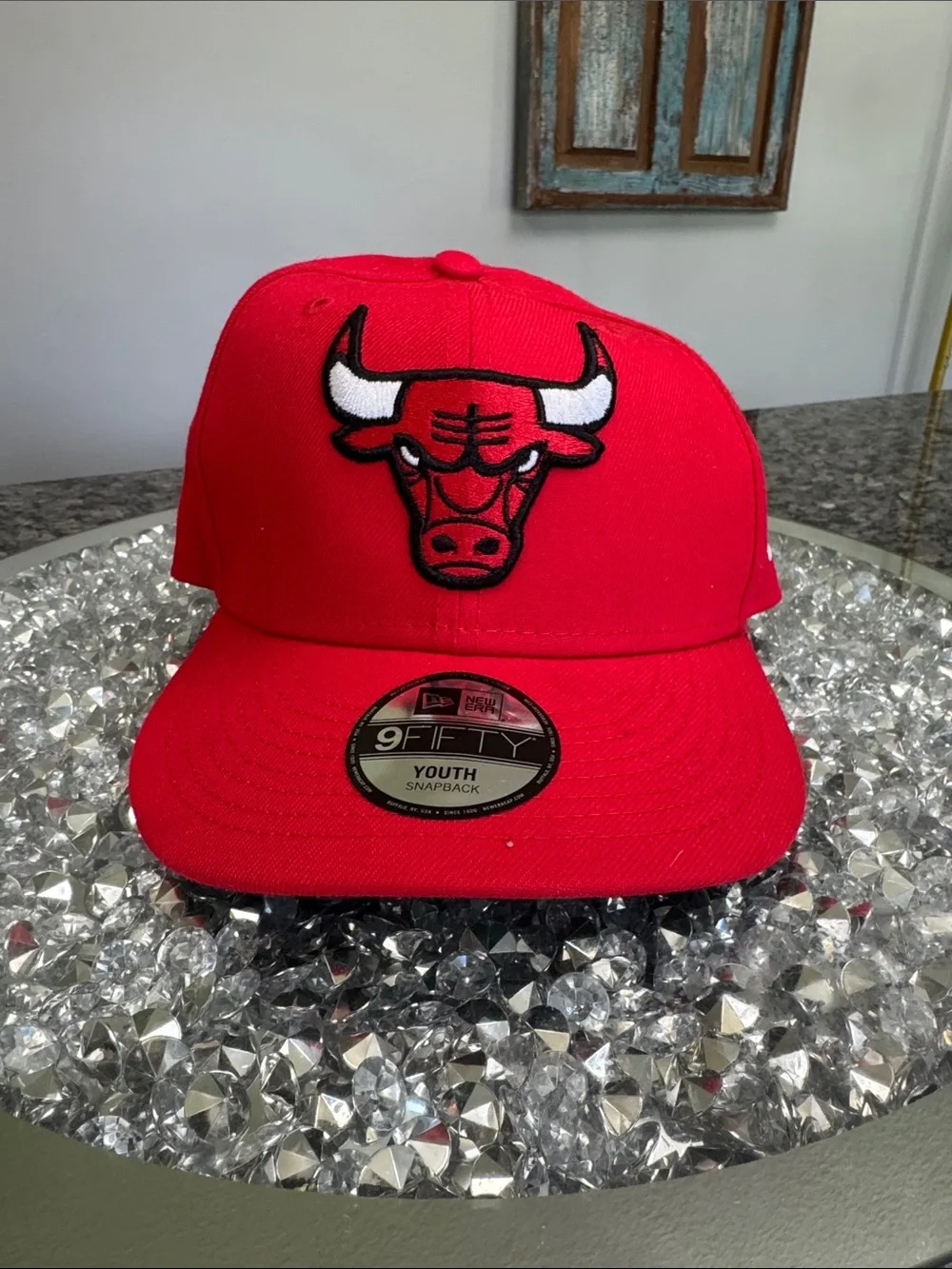 New Era Chicago Bulls Red & White Youth Snapback Hat NWT